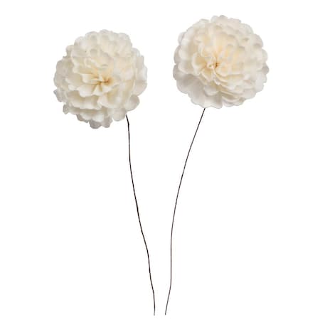Dare2Decor 4 in. Camellia Sola Flower Stem Artificial Flower, Natural - 12 in. - 12 per Bag DA3267781
